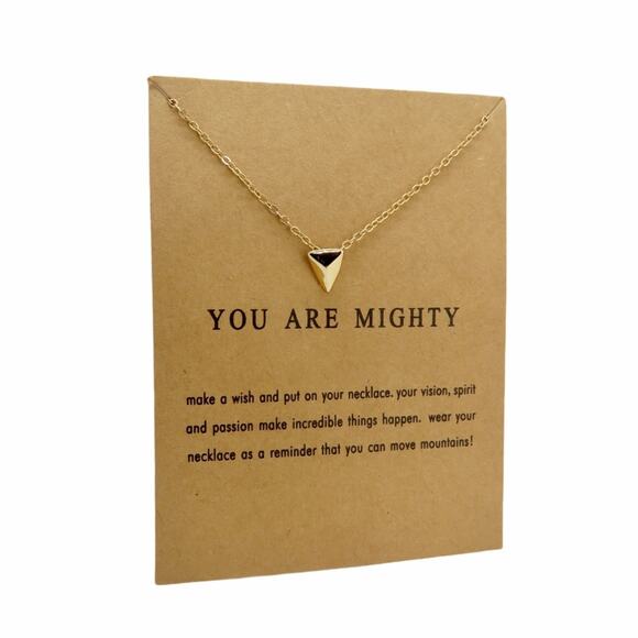 You Are Mighty Pendant Necklace Gold Pendant Gift Necklace Inspirational - Picture 1 of 3